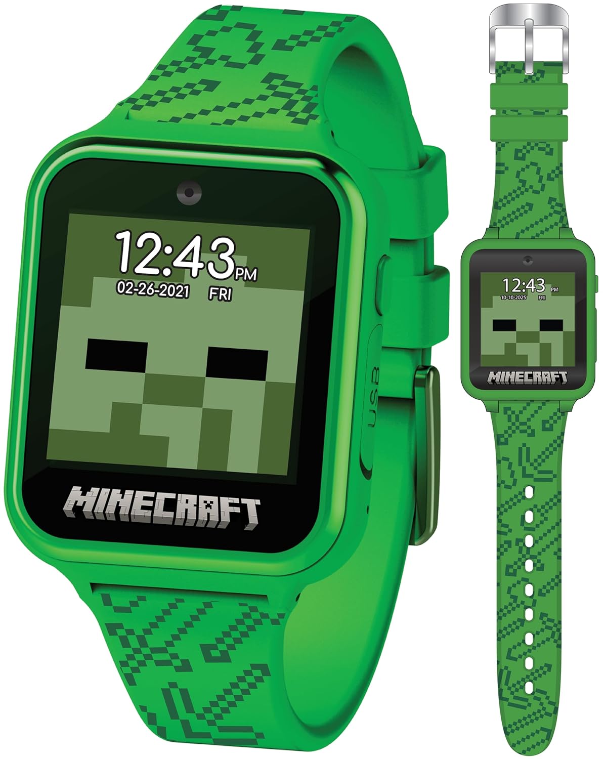 Minecraft Kids Smart Watch – Touchscreen Interactive Watch with 10 Customizable Clock Faces, Built-in Camera, Video Recorder, Alarm, Calculator, Games & Pedometer – Fits Wrists 5.5" to 8" Nirvana Guru