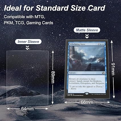 600 Pack Card Sleeves, Perfect Fit Inner Sleeves Ideal for Double-Sleeving, Trading Card Sleeve Compatible with MTG, TCG, Gaming Cards nirvanaguru