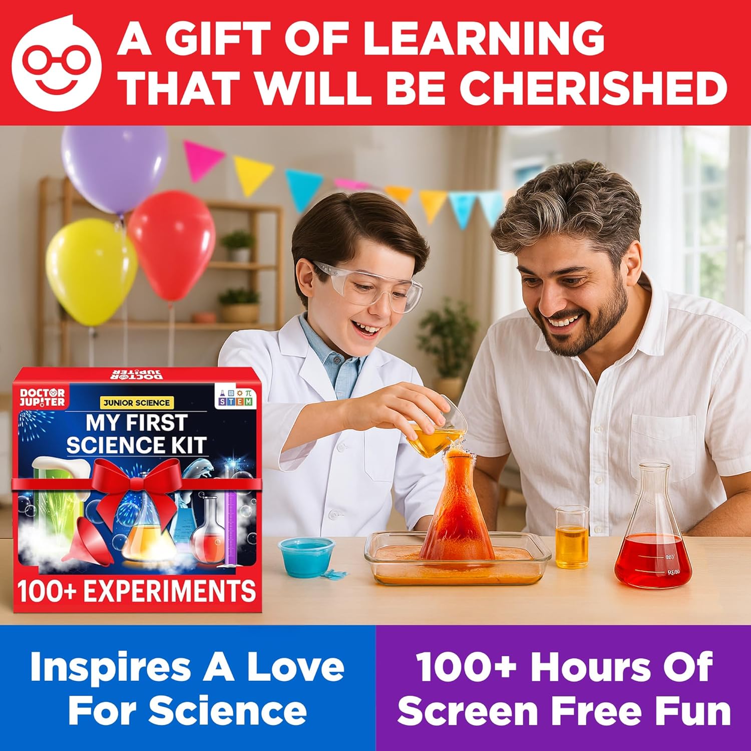 Doctor Jupiter My First Science Kit for Kids Ages 4-5-6-7-8 | Birthday Gift Ideas for 4+ Year Old Boys & Girls | Toy Stem Kit with 100+ Experiments | Learning & Educational Projects Nirvana Guru