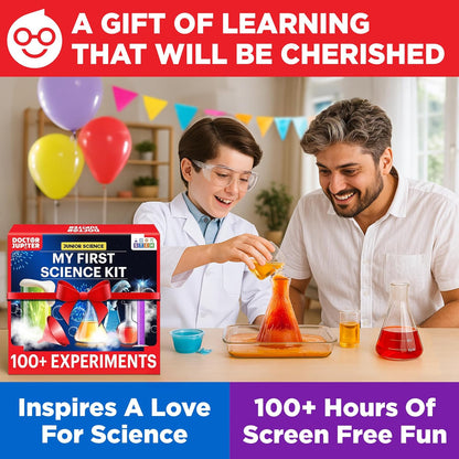 Doctor Jupiter My First Science Kit for Kids Ages 4-5-6-7-8 | Birthday Gift Ideas for 4+ Year Old Boys & Girls | Toy Stem Kit with 100+ Experiments | Learning & Educational Projects Nirvana Guru