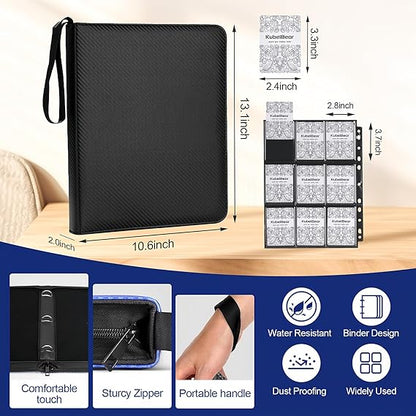 Premium 9-Black Pocket Card Binder – 720 Collection Binder Folder Card Album Card Holder Fit for MTG Football Play Cards (Black, 9 Pocket) nirvanaguru