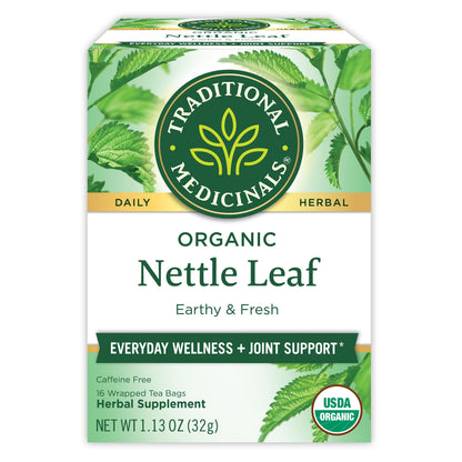 Traditional Medicinals Organic Nettle Leaf Herbal Tea, Supports Joint Health & Overall Wellness, (Pack of 1) - 16 Tea Bags - Nirvana Guru