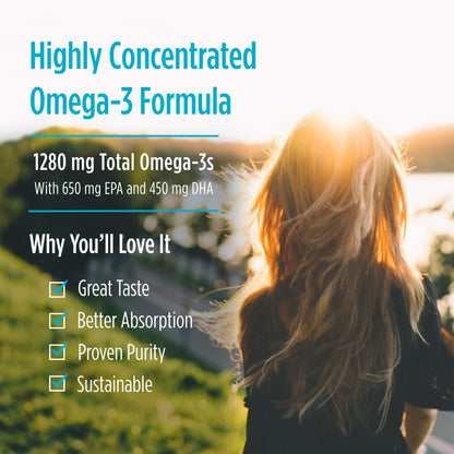 Nordic Naturals ProOmega, Lemon Flavor - 180 Soft Gels - 1280 mg Omega-3 - High-Potency Fish Oil with EPA & DHA - Promotes Brain, Eye, Heart, & Immune Health - Non-GMO - 90 Servings - Nirvana Guru