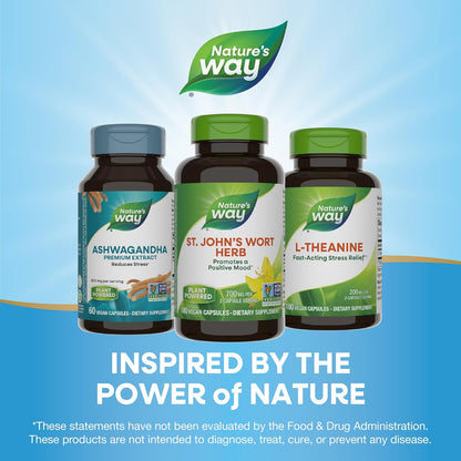Nature's Way St. John’s Wort Herb, Promotes a Positive Outlook*, 700 mg per 2-Capsule Serving, Non-GMO Project Verified, Vegan, 180 Capsules (Packaging May Vary) - Nirvana Guru