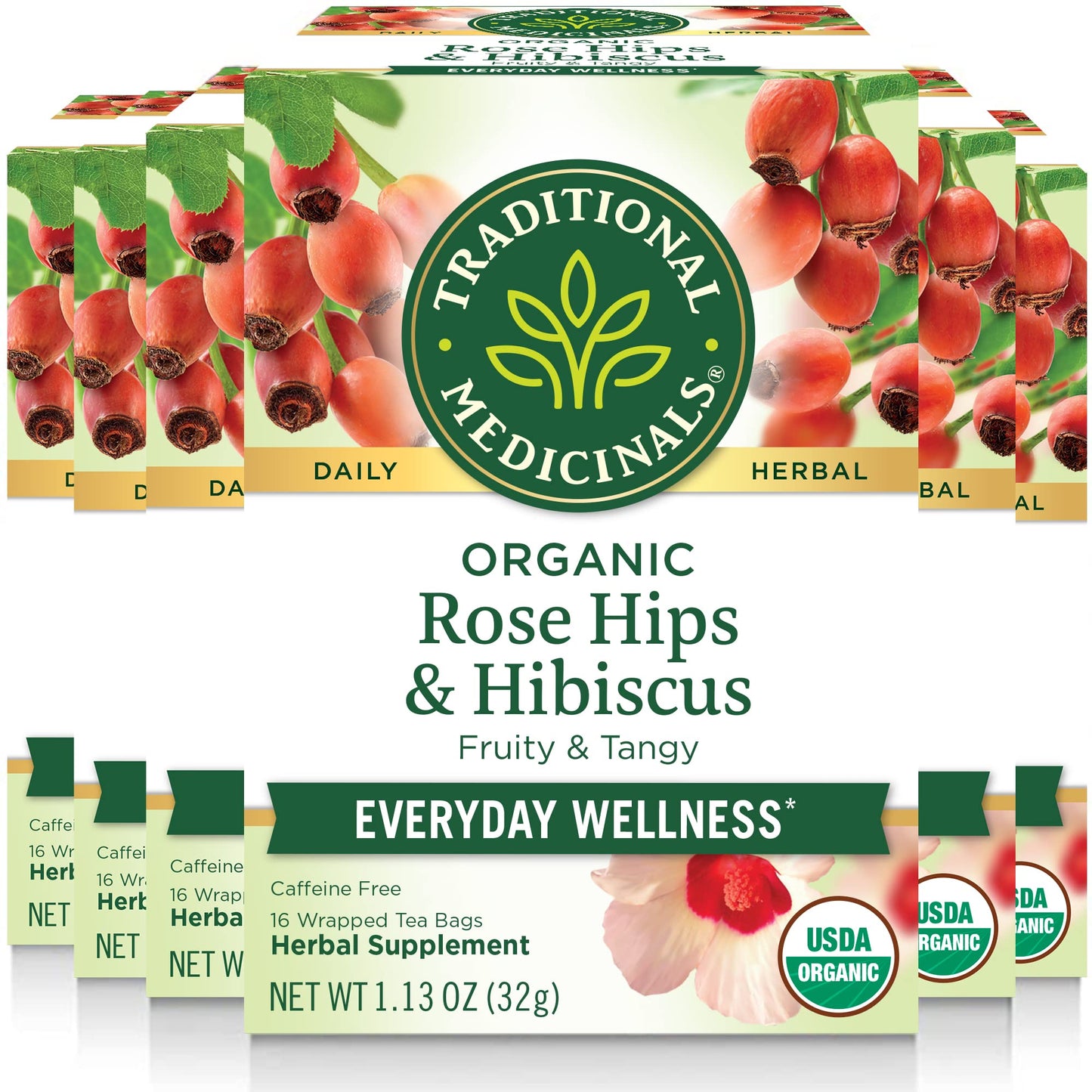 Traditional Medicinals Organic Red Clover, Caffeine Free, 16 Wrapped Tea Bags, 1.13 oz (32 g) - Nirvana Guru