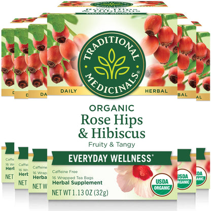 Traditional Medicinals Organic Red Clover, Caffeine Free, 16 Wrapped Tea Bags, 1.13 oz (32 g) - Nirvana Guru