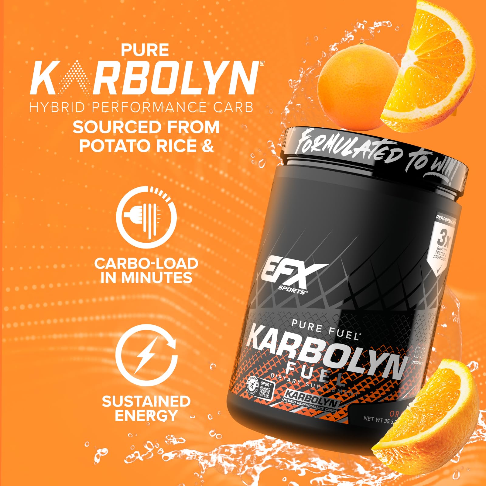 EFX Sports Karbolyn Fuel | Fast-Absorbing Carbohydrate Powder | Carb Load, Sustained Energy, Quick Recovery | Stimulant Free | 39 Servings (Neutral) Nirvana Guru