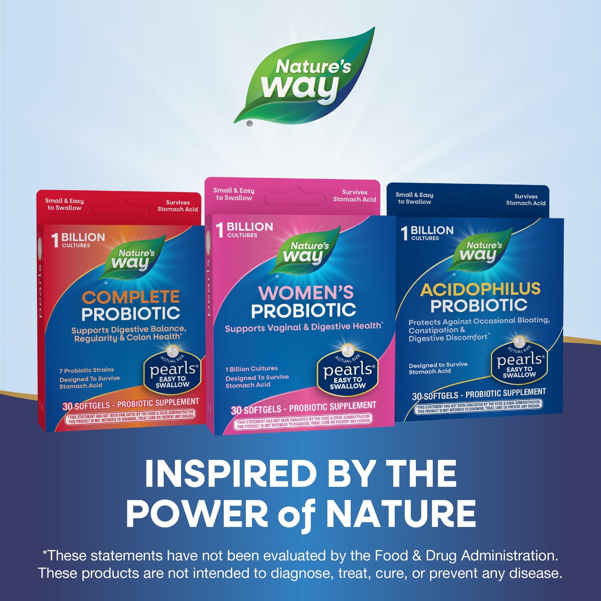 Nature's Way Women's Probiotic Pearls, Supports Women's and Digestive Health*, Protects Against Occasional Constipation & Bloating*, 1 Billion Live Cultures, 90 Softgels (Packaging May Vary) - Nirvana Guru