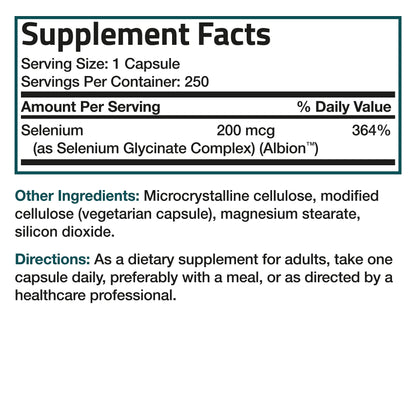 Bronson Selenium 200 mcg – Yeast Free Chelated Amino Acid Complex - Essential Trace Mineral with Superior Absorption, 250 Vegetarian Capsules Nirvana Guru