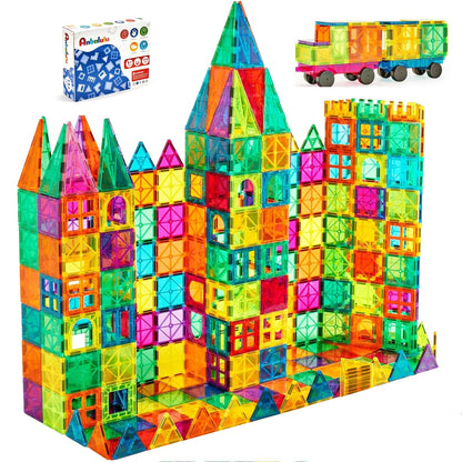 Magnetic Building Tiles, 134PCS Large Magnet Building Set,Magnetic Blocks, 3D STEM Stacking Toys, Magnets Toy for Kids Boys Girls Nirvana Guru