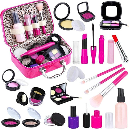 Tepsmigo Pretend Makeup Kit for Girls, Kids Pretend Play Makeup Set - with Cosmetic Bag for Birthday Christmas, Toy Makeup Set for Toddler, Little Girls Age 3+(Not Real Makeup) nirvanaguru