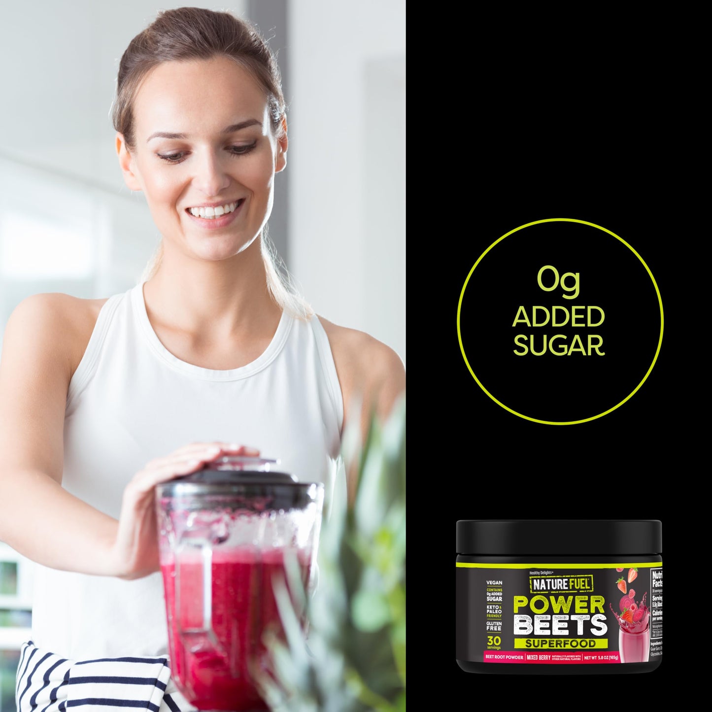 Nature Fuel Power Beets Powder, Delicious Mixed Berry, Concentrated Superfood Supplement, Supports Circulation, Natural Energy & Stamina, Non-GMO, 60 Servings (Packaging May Vary) Nirvana Guru