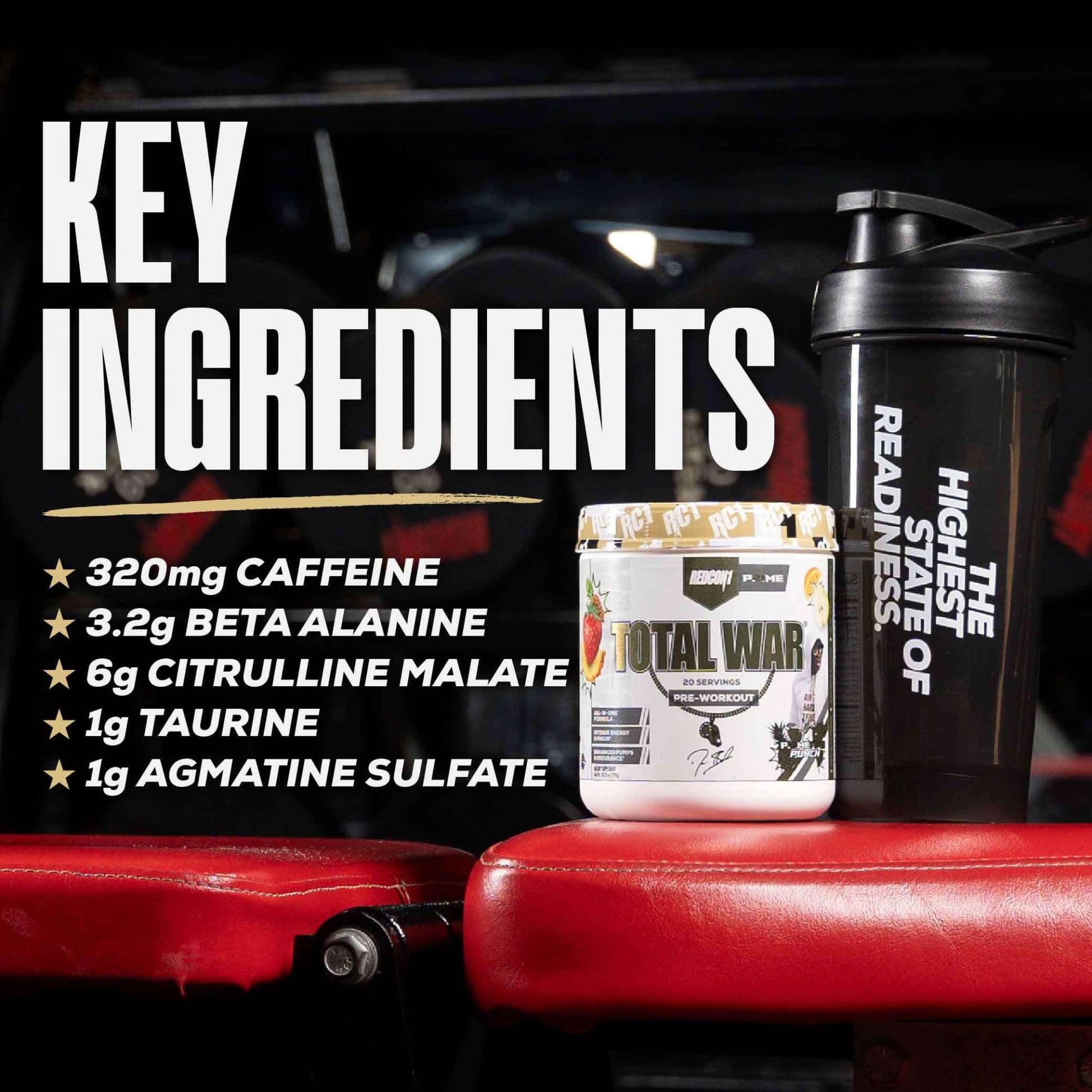 REDCON1 Total War Pre Workout Powder, Blue Lemonade - Beta Alanine + Citrulline Malate Keto Friendly Preworkout for Men & Women with 320mg of Caffeine - Fast Acting (30 Servings) Nirvana Guru