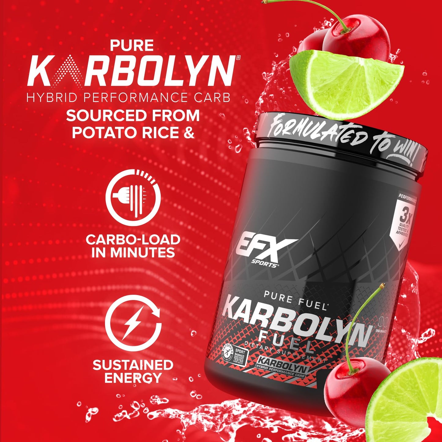 EFX Sports Karbolyn Fuel | Fast-Absorbing Carbohydrate Powder | Carb Load, Sustained Energy, Quick Recovery | Stimulant Free | 39 Servings (Neutral) Nirvana Guru