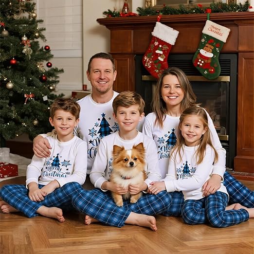 Matching Christmas Pajamas for Family Cute Printed Xmas Pajamas Set Holiday Family Sleepwear Sets for Womens Couples nirvanaguru