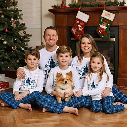 Matching Christmas Pajamas for Family Cute Printed Xmas Pajamas Set Holiday Family Sleepwear Sets for Womens Couples nirvanaguru