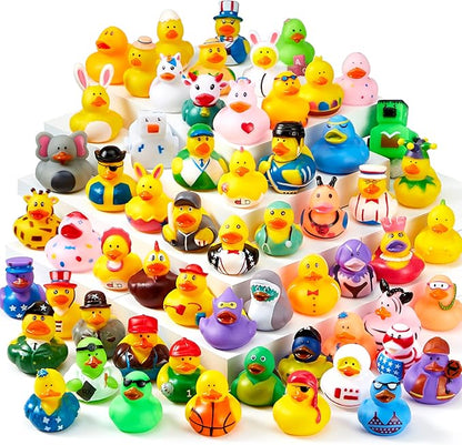 JOYIN 30 Pcs Rubber Ducks, Random Assortment Ducks Bulk with Mesh Carry Bag, Mini Rubber Duckies for Baby Bath Toys, Kids Toddler Summer Pool Toys Birthday Gifts Party Favors nirvanaguru