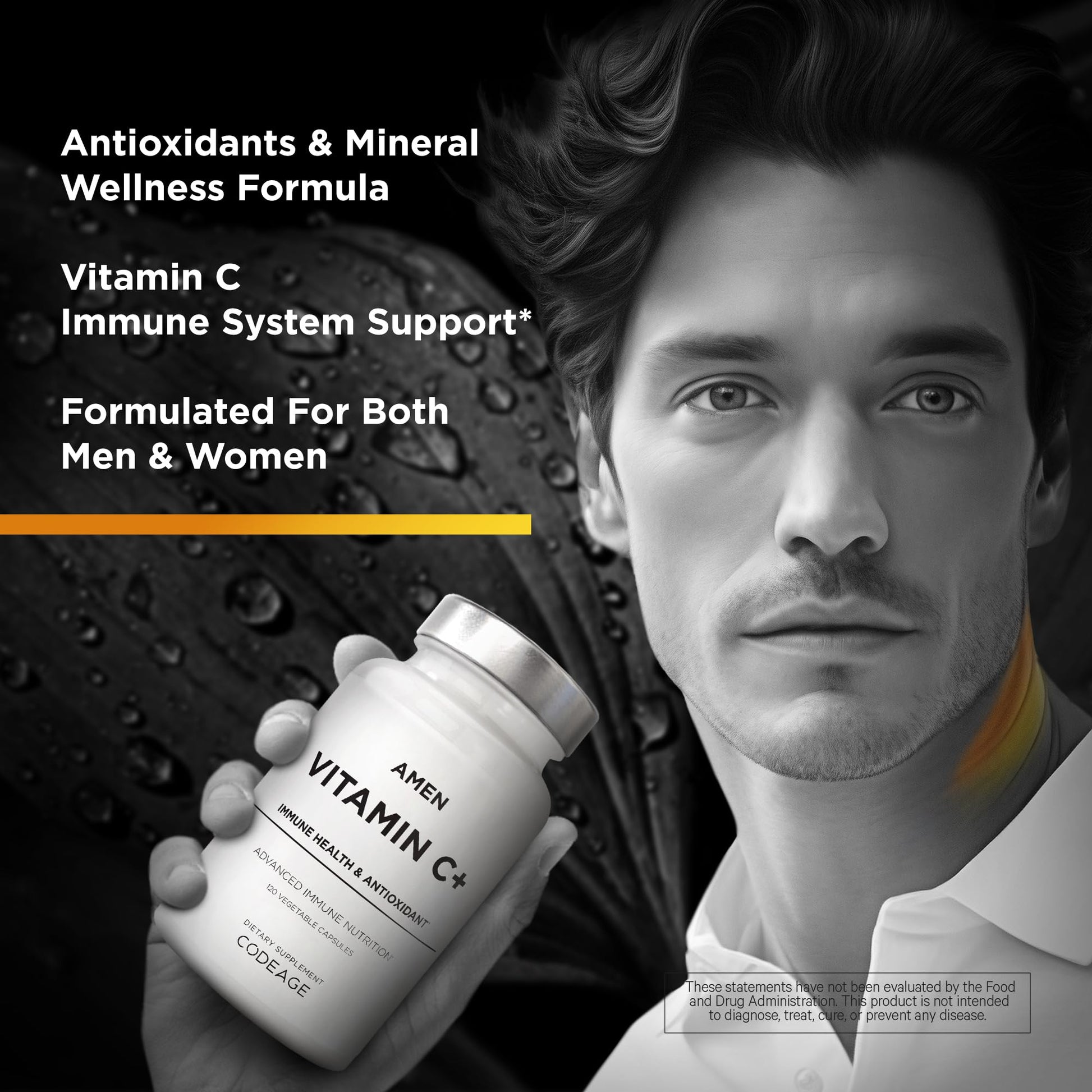 Amen Vitamin C+ Supplement with Zinc, Bioflavonoids, Quercetin, Rose HIPS, Elderberry – Vegan, Non-GMO – 2 Months Supply - 120 Capsules Nirvana Guru