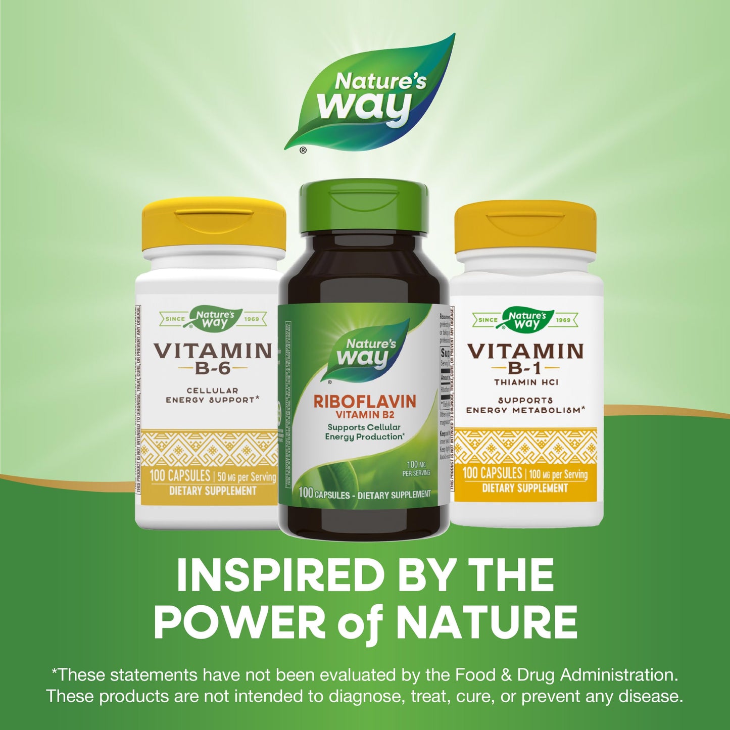Nature's Way Riboflavin Vitamin B2, Supports Cellular Energy Production*, High Potency Riboflavin, 100 mg per Serving, 100 Capsules (Packaging May Vary) - Nirvana Guru