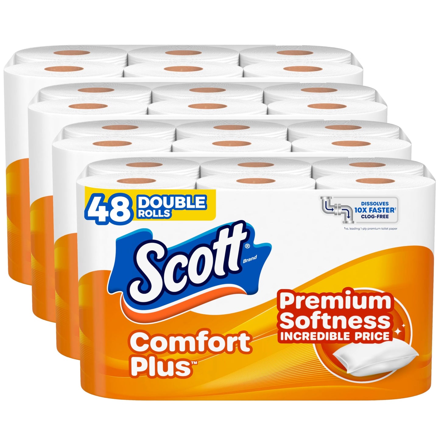 Scott ComfortPlus Toilet Paper, 12 Double Rolls, 231 Sheets per Roll, Septic-Safe, 1-Ply Toilet Tissue - Nirvana Guru