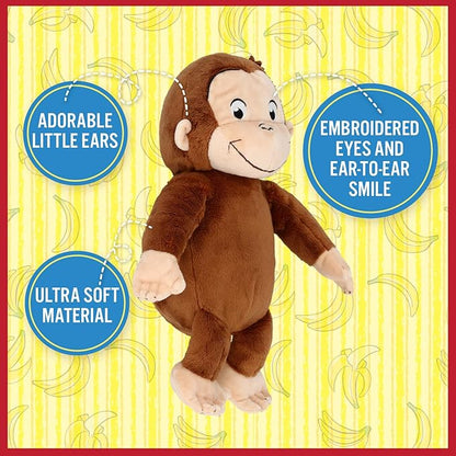 KIDS PREFERRED Curious George Monkey Stuffed Animal Plush Toys Soft Cutest Cuddle Plushie Gifts for Baby and Toddler Boys and Girls - 8 Inches nirvanaguru