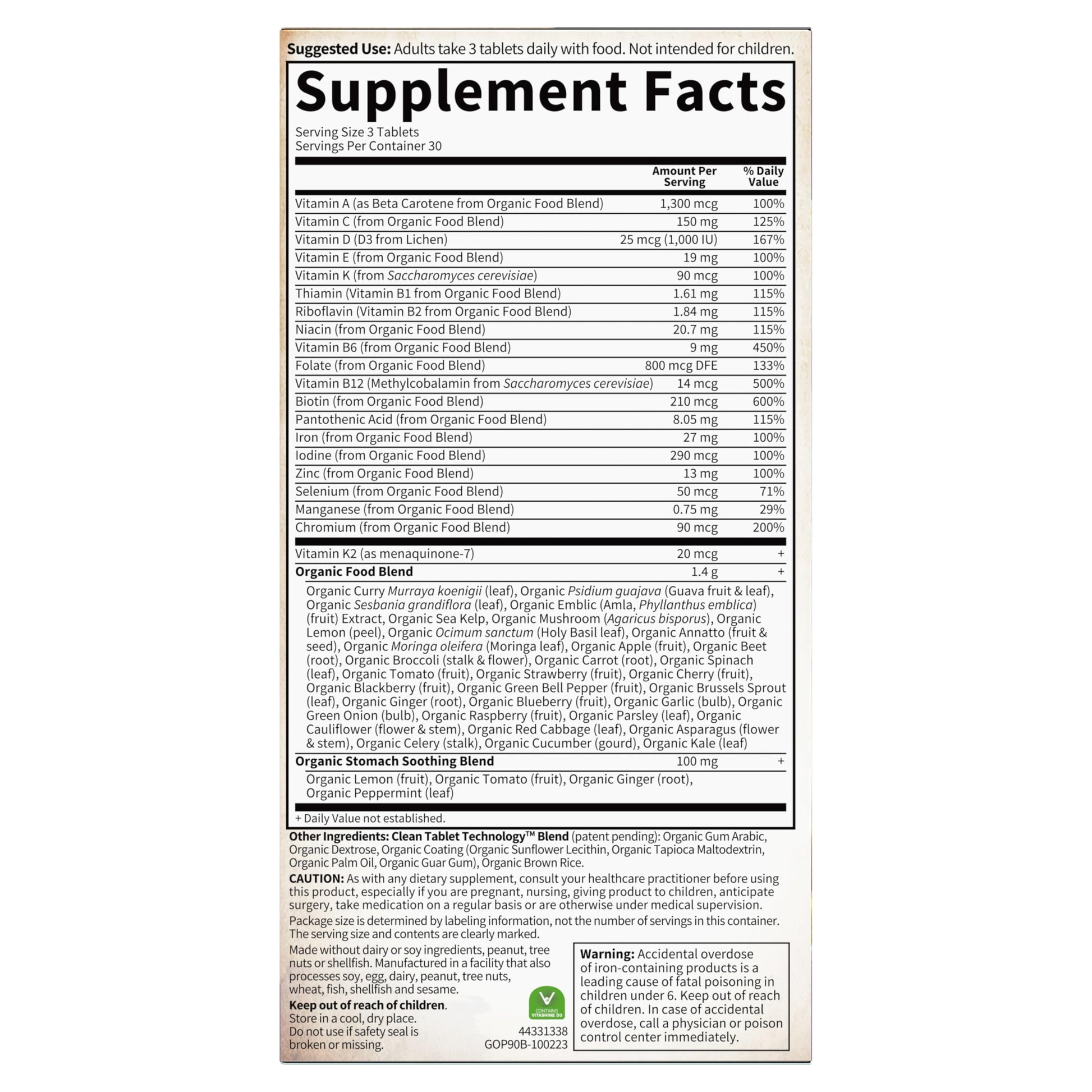 Garden of Life Organics Prenatal Vitamins - 30 Tablets, Prenatal Once Daily Whole Food Vitamins for Women with Folate not Folic Acid, Vitamin D3, Iron, Vegan One a Day Prenatal Multivitamin - Nirvana Guru