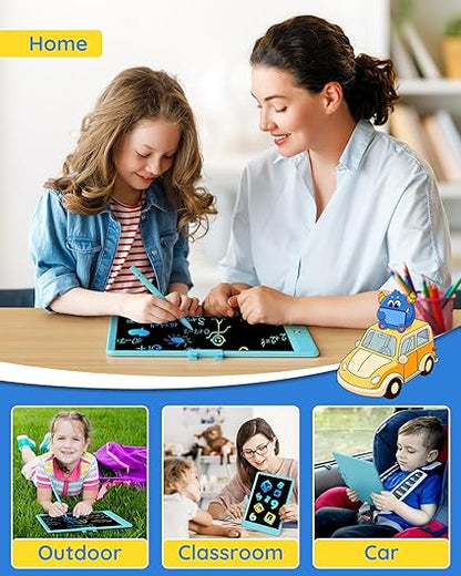 TEKFUN LCD Writing Tablet Doodle Board, 10inch Colorful Drawing Tablet Writing Pad, Kids Travel Essentials, Toddler Toys for 3 4 5 6 7 8 Year Old Girls Boys (Blue) nirvanaguru