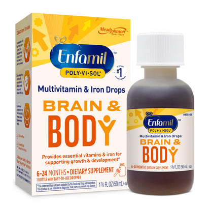 Enfamil Poly-Vi-Sol with Iron Liquid Multivitamin Drops, Supports Growth & Development*, 50mL Bottle - Nirvana Guru