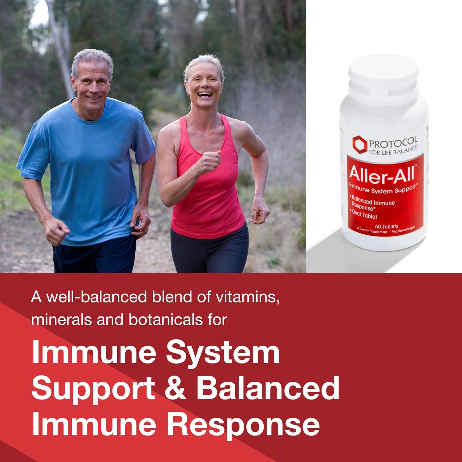 Protocol Aller-All Tablets - Immune System Support* - with Vitamin C, Zinc, Quercetin, Calcium & Bromelain - Kosher & Dairy Free - 60 Tabs Nirvana Guru