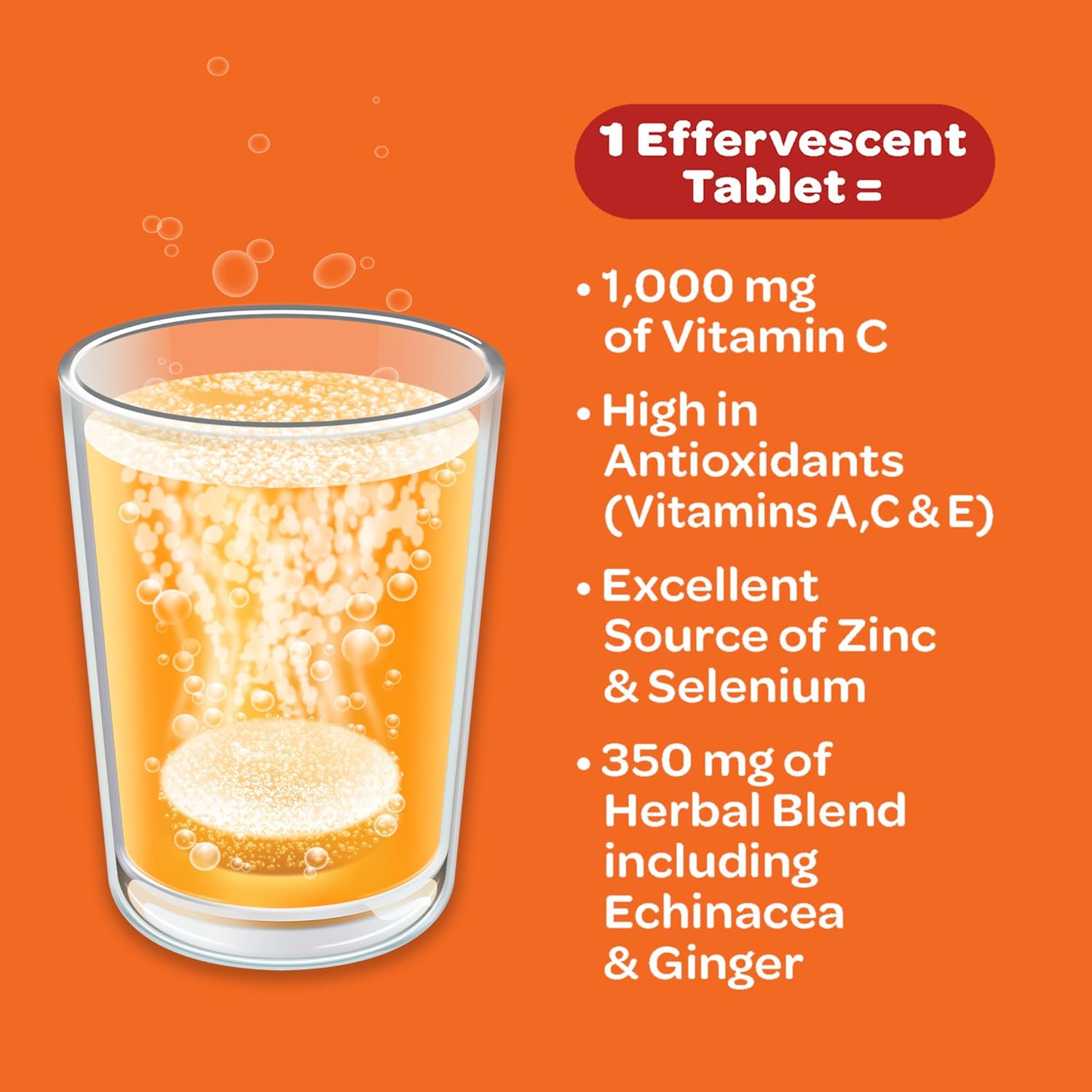 Airborne Zesty Orange Effervescent Tablets,1000mg of Vitamin C - Immune Support Supplement 30ea Nirvana Guru