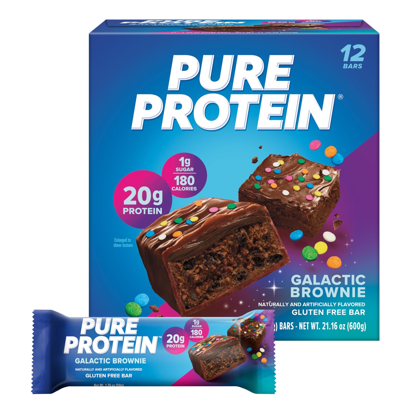 Pure Protein Bars, High Protein, Nutritious Snacks to Support Energy, Low Sugar, Gluten Free, Chocolate Deluxe, 1.76 oz., 12 Count(Pack of 1) (Packaging may vary)