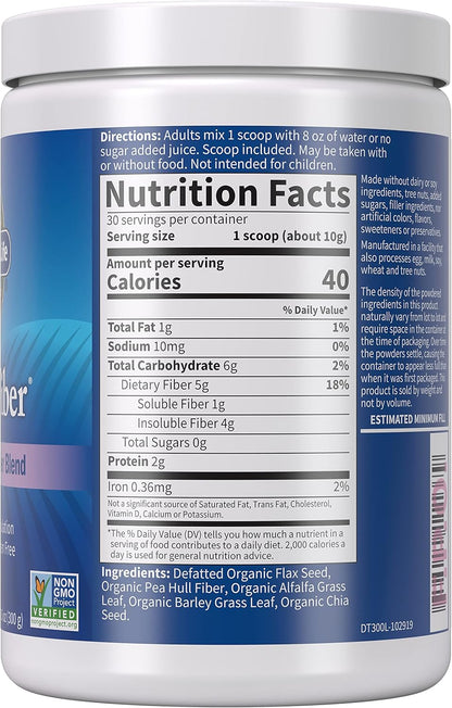 Garden of Life Organic Unflavored Fiber Powder Detox Blend with Chia, Alfalfa & Barley for Herbal Cleanse, Gut Health Support - Detoxifiber - Non-GMO, Gluten-Free, Psyllium Free, Vegan, 30 Servings - Nirvana Guru