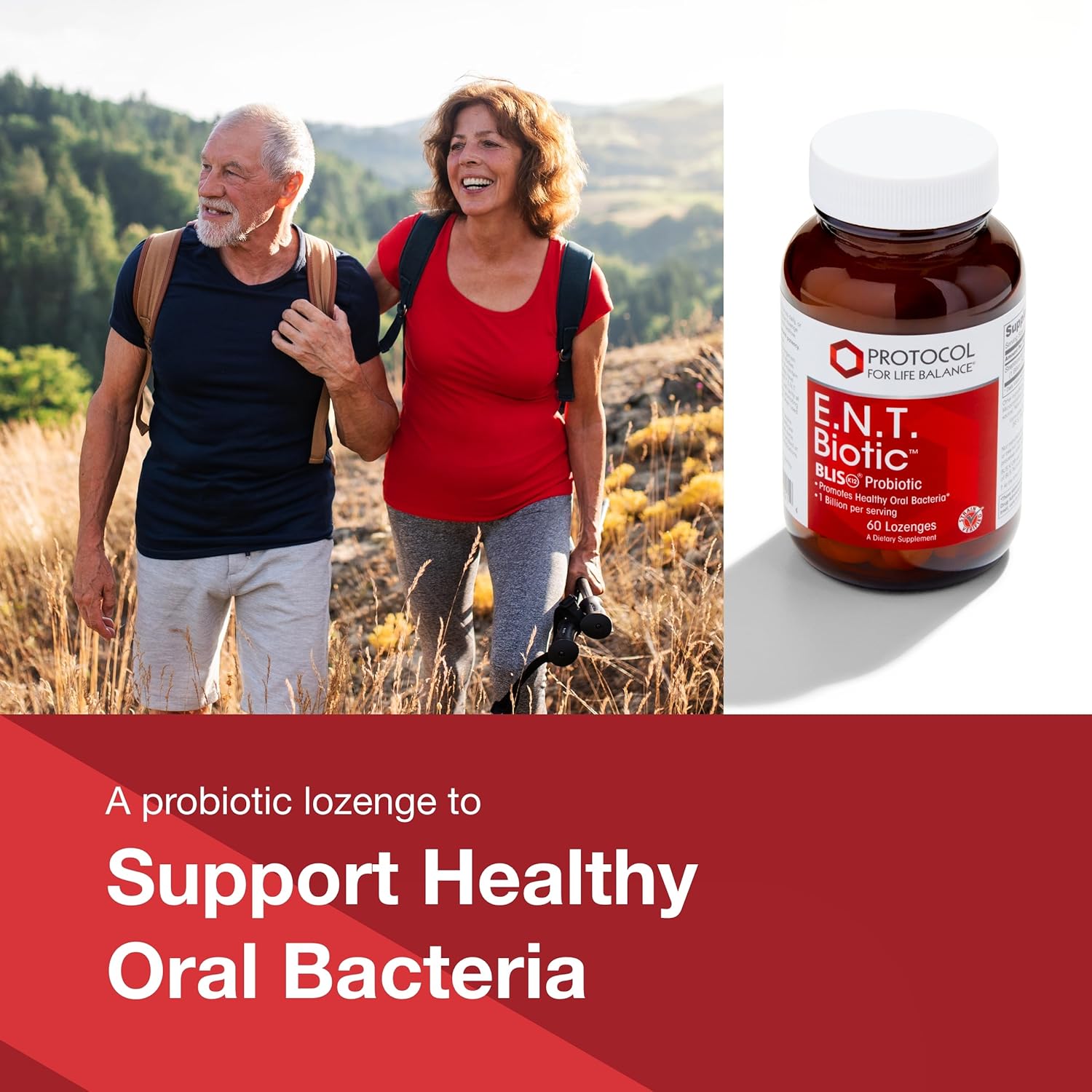 PROTOCOL FOR LIFE BALANCE E.N.T. Biotic - Probiotic Lozenge - Oral & Throat Health - 1 Billion CFU - Immune Support - Refrigerate for Live Bacteria - Nut & Soy Free - 60 Lozenges Nirvana Guru
