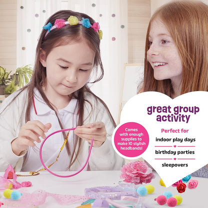 Pretty Me Headband Making Kit for Girls - Arts & Crafts Gift - Make Your Own Fashion Headbands for Kids - DIY Hair Accessories Set - Gift for Ages 5-12 Year Old Girl - Little Kids Art & Craft Gifts Nirvana Guru