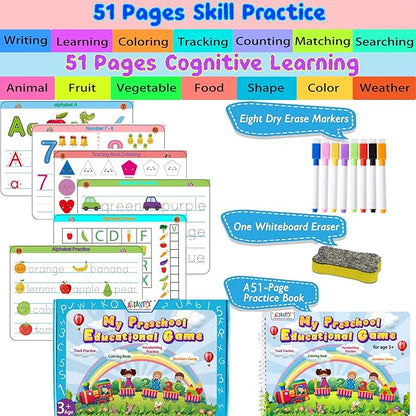 Preschool Learning Activities Educational Workbook - Toddler Prek Montessori Handwriting Practice Activity Tracing Toys Busy Book for Kids, Autism Learning Materials and ABC Learning Book nirvanaguru