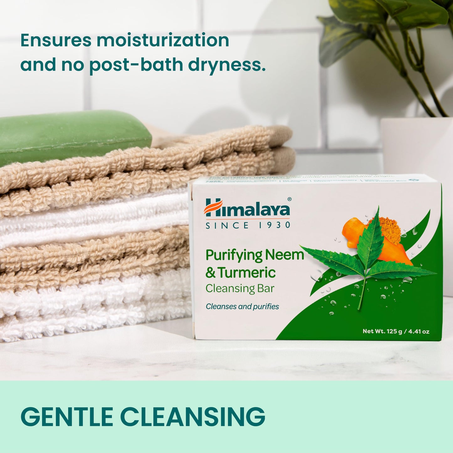 Himalaya Purifying Neem & Turmeric Cleansing Bar for Clean and Healthy Looking Skin, Free from Parabens, SLS and Phthalates, Gluten Free, Vegan, 125 g (4.41 oz), 6 Pack - Nirvana Guru