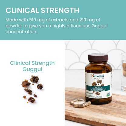 Himalaya Guggul Herbal Supplement, HDL & LDL Support, Liver Health, Liver Cleansing, Triglyceride Support, Bile Production, 720 mg, Non-GMO, Vegetarian, 60 Capsules, 1 Pack - Nirvana Guru