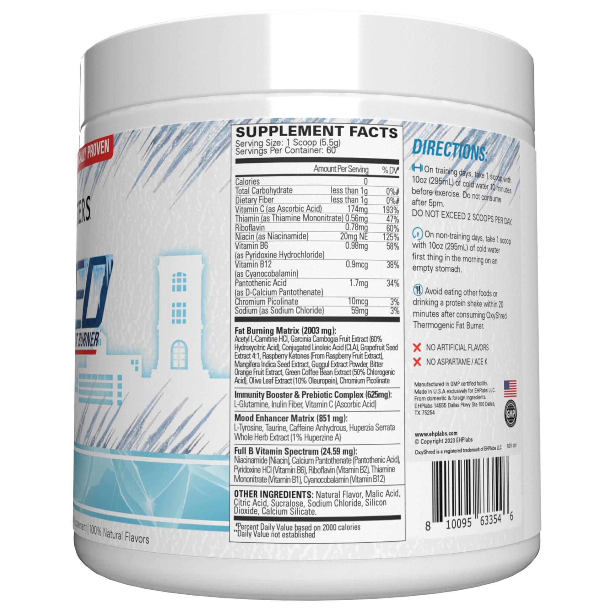 EHP Labs OxyShred Pre Workout Powder - Preworkout Powder with L Glutamine & Acetyl L Carnitine, Energy Boost Drink - Mango, 60 Servings Nirvana Guru