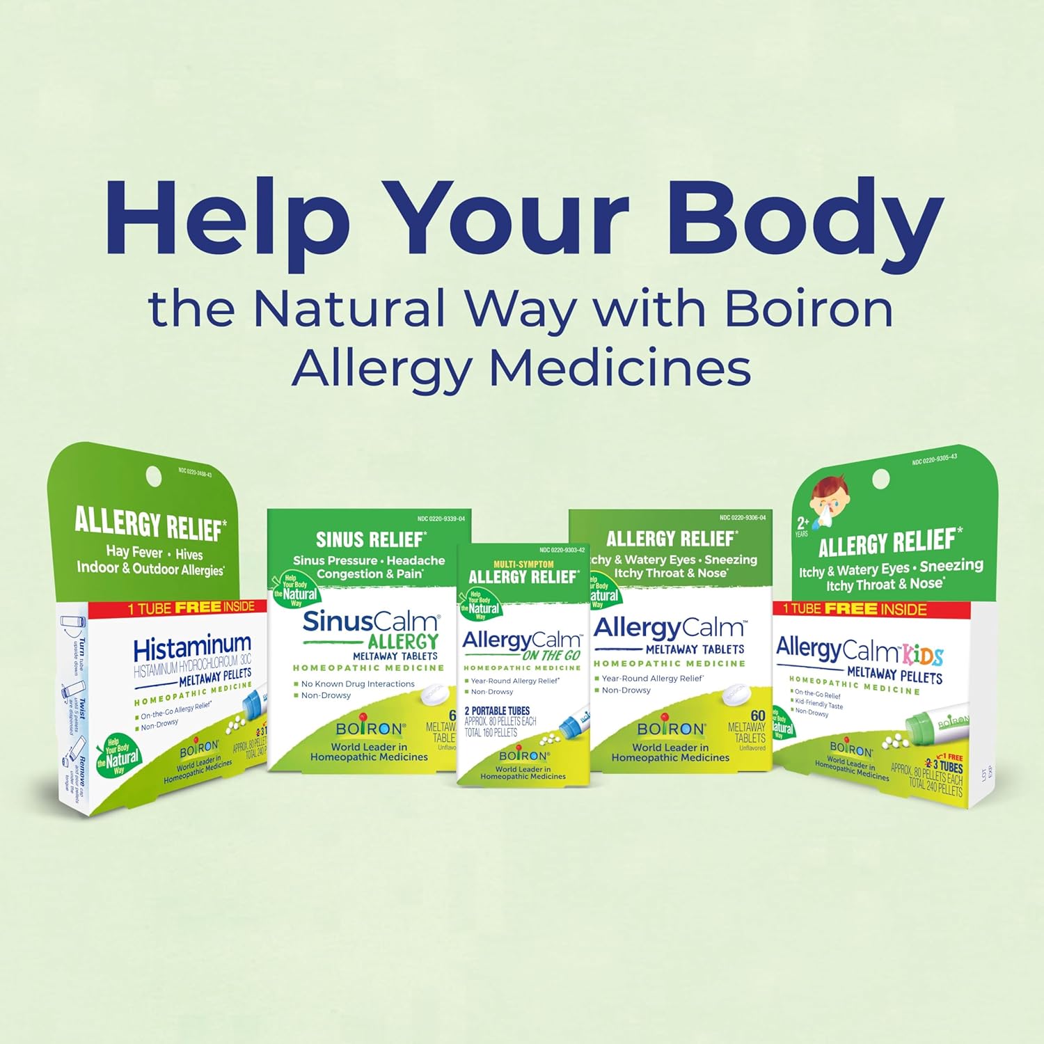 Boiron AllergyCalm Tablets for Relief from Allergy and Hay Fever Symptoms of Sneezing, Runny Nose, and Itchy Eyes or Throat - 60 Count - Nirvana Guru