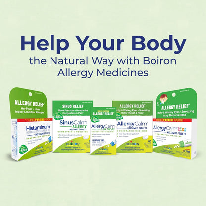 Boiron AllergyCalm Tablets for Relief from Allergy and Hay Fever Symptoms of Sneezing, Runny Nose, and Itchy Eyes or Throat - 60 Count - Nirvana Guru