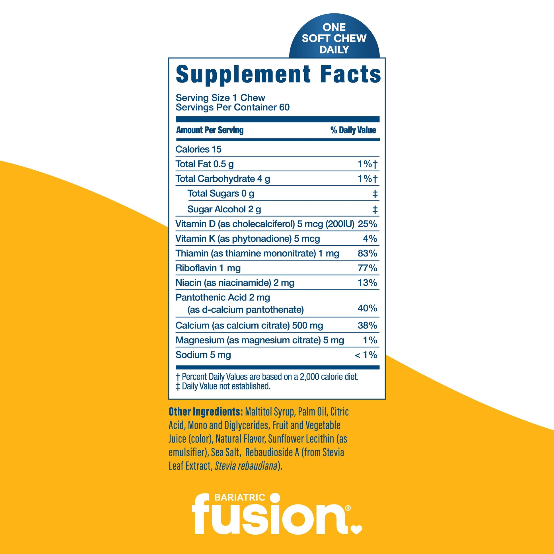 Bariatric Fusion Bariatric Calcium Chews | Calcium Citrate with Vitamin D3 Calcium Supplement Bariatric Vitamin | Sugar Free Calcium Citrate Chewable | Calcium Citrate 500mg | Caramel | 60 Count Nirvana Guru