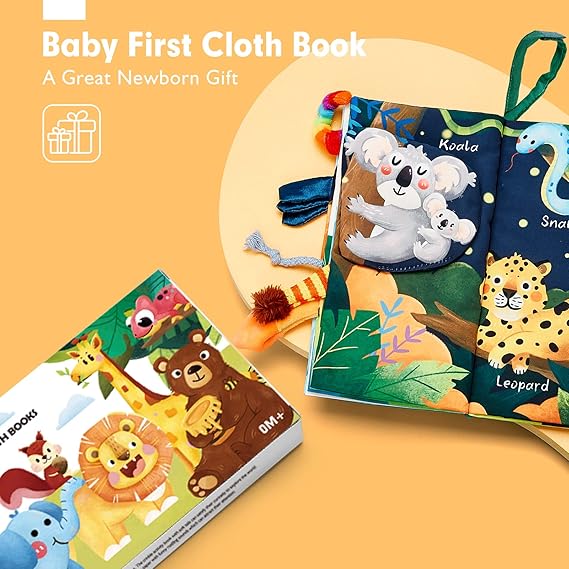 hahaland Baby Books 0-6 Months, Infant Tummy Time Toy High Contrast Sensory Toys 6 to 12 Months Touch Feel Book Babies Travel Toy Gifts for Boy Girl 0-3 Month Baby Shower Birthday Gifts (Single Book) nirvanaguru