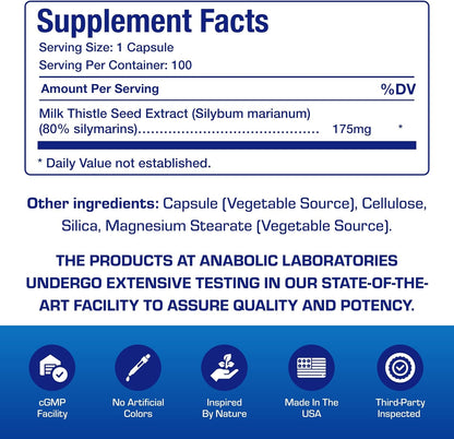 Silymarin Milk Thistle Extract Capsules - Clinical Milk Thistle Liver Supplements for Women & Men with Standardized 80% Silymarin for Liver Cleanse Detox Support - Vegan Made in the USA - 100 Servings Nirvana Guru