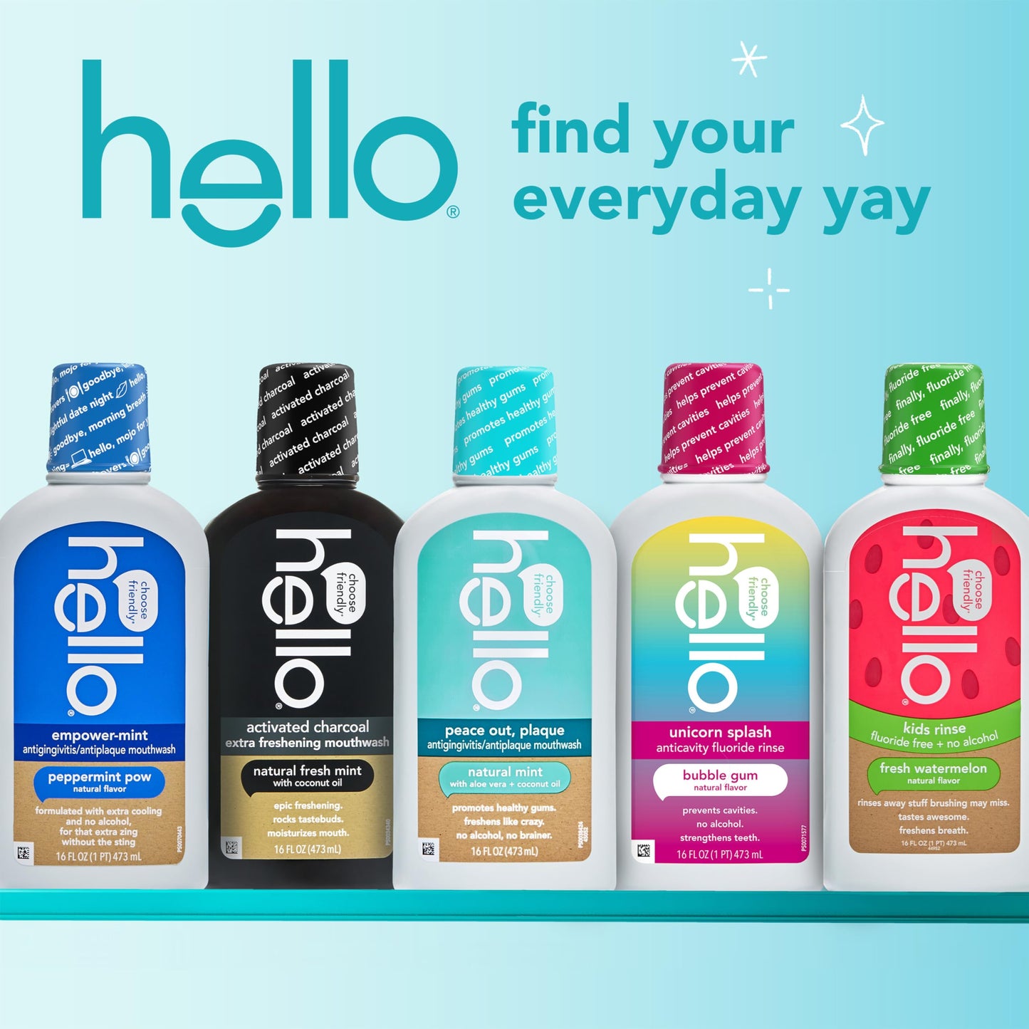 Hello Peace Out Plaque, Antigingivitis Alcohol Free Mouthwash, Natural Mint with Aloe Vera and Coconut Oil, Fluoride Free, Vegan, SLS Free and Gluten Free, 16 Ounce (Pack of 3) Nirvana Guru