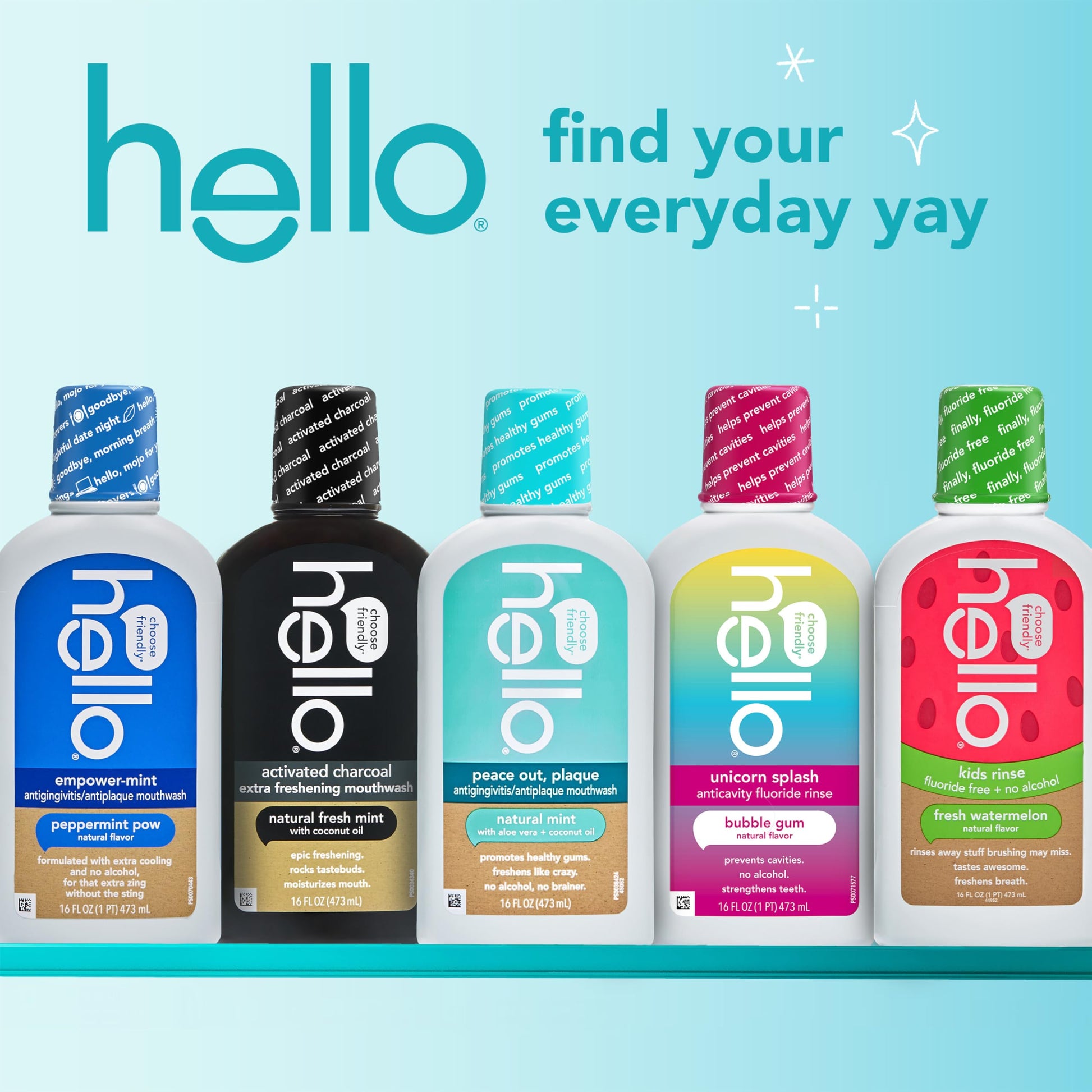 Hello Peace Out Plaque, Antigingivitis Alcohol Free Mouthwash, Natural Mint with Aloe Vera and Coconut Oil, Fluoride Free, Vegan, SLS Free and Gluten Free, 16 Ounce (Pack of 3) Nirvana Guru