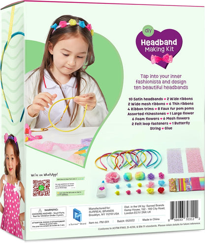 Pretty Me Headband Making Kit for Girls - Arts & Crafts Gift - Make Your Own Fashion Headbands for Kids - DIY Hair Accessories Set - Gift for Ages 5-12 Year Old Girl - Little Kids Art & Craft Gifts Nirvana Guru