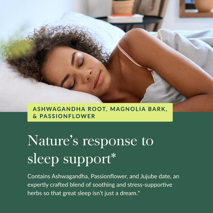 Gaia Herbs SleepThru - Natural Sleep Support Supplement with Organic Ashwagandha Root, Organic Magnolia Bark, Passionflower, and Jujube Date - 60 Vegan Liquid Phyto-Capsules (30-Day Supply) - Nirvana Guru