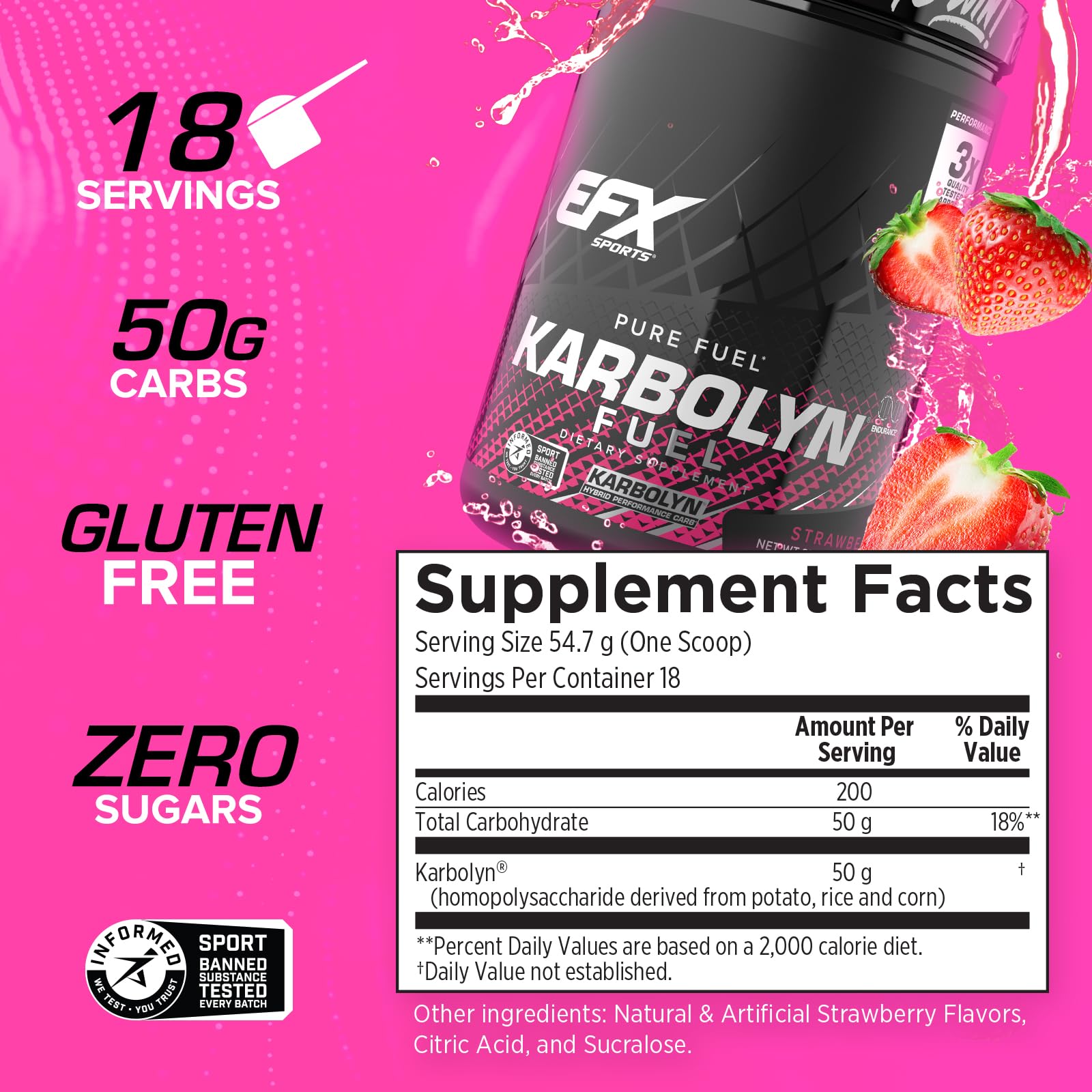 EFX Sports Karbolyn Fuel | Fast-Absorbing Carbohydrate Powder | Carb Load, Sustained Energy, Quick Recovery | Stimulant Free | 39 Servings (Neutral) Nirvana Guru