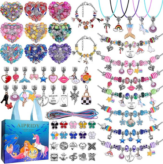AIPRIDY 150 Pieces Charm Bracelet Making Kit,Unicorn Mermaid Crafts Gifts Set Can Inspires Imagination and Creativity,Jewelry Making Kit Perfect Gifts for Girls 5-12 Years Old (150 Pieces) nirvanaguru