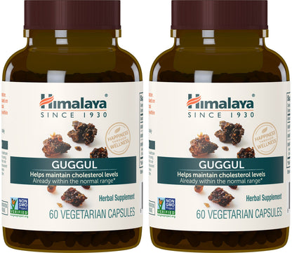 Himalaya Guggul Herbal Supplement, HDL & LDL Support, Liver Health, Liver Cleansing, Triglyceride Support, Bile Production, 720 mg, Non-GMO, Vegetarian, 60 Capsules, 1 Pack - Nirvana Guru